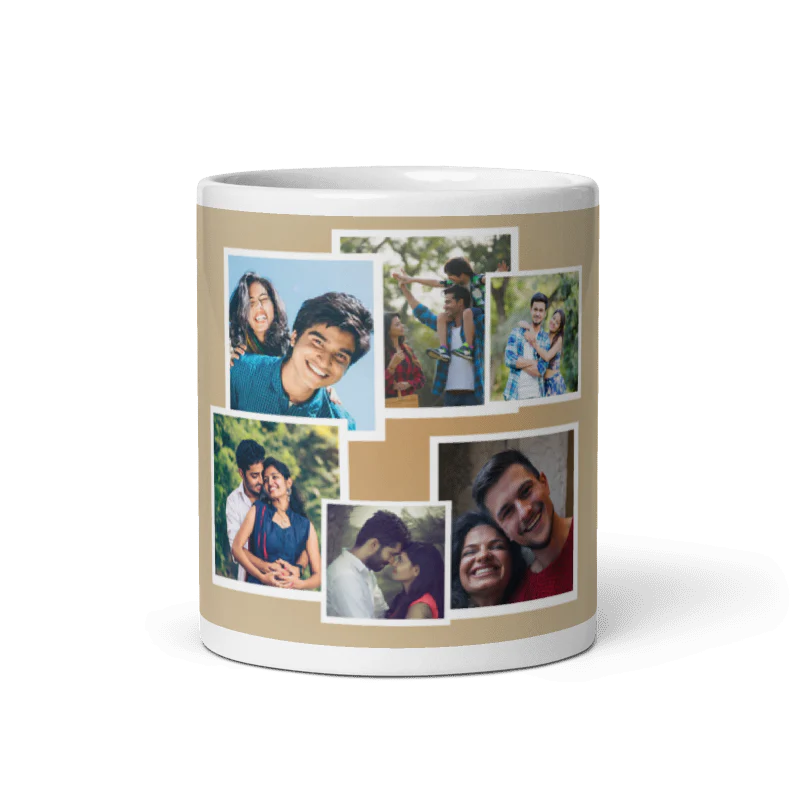 Customized Coffee Mug - Add Your Own Photo -6 Photo Frame Pattern