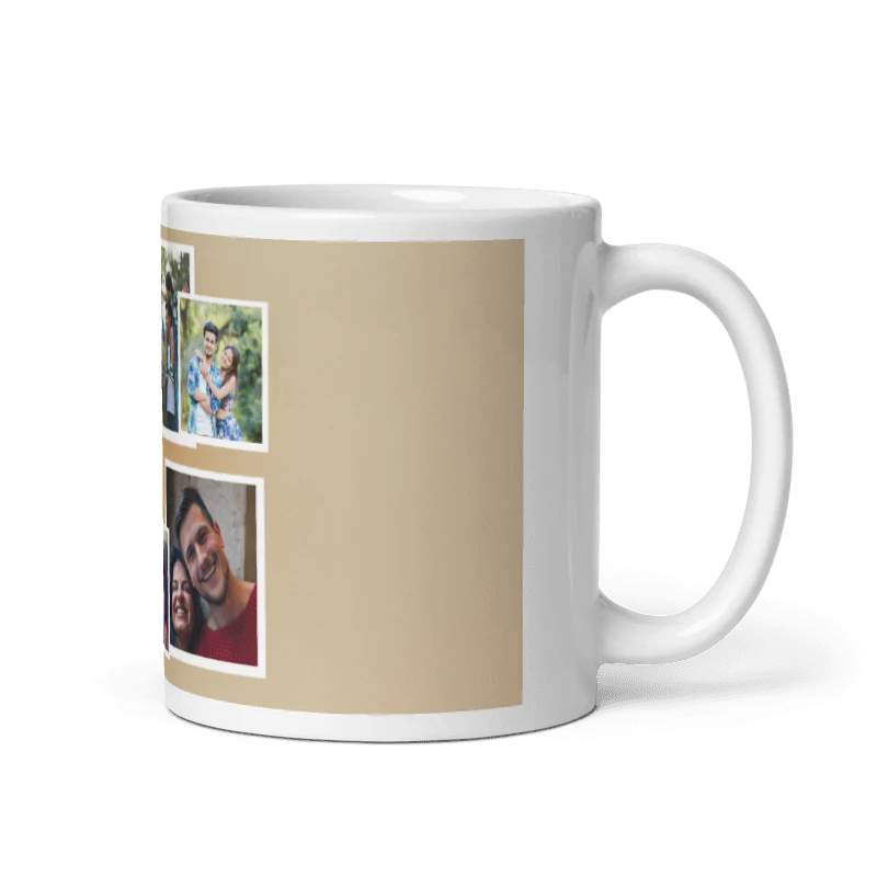 Customized Coffee Mug - Add Your Own Photo -6 Photo Frame Pattern - Image 3