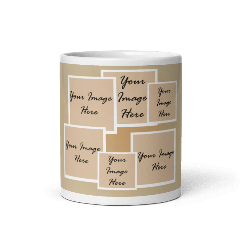 Customized Coffee Mug - Add Your Own Photo -6 Photo Frame Pattern - Image 4