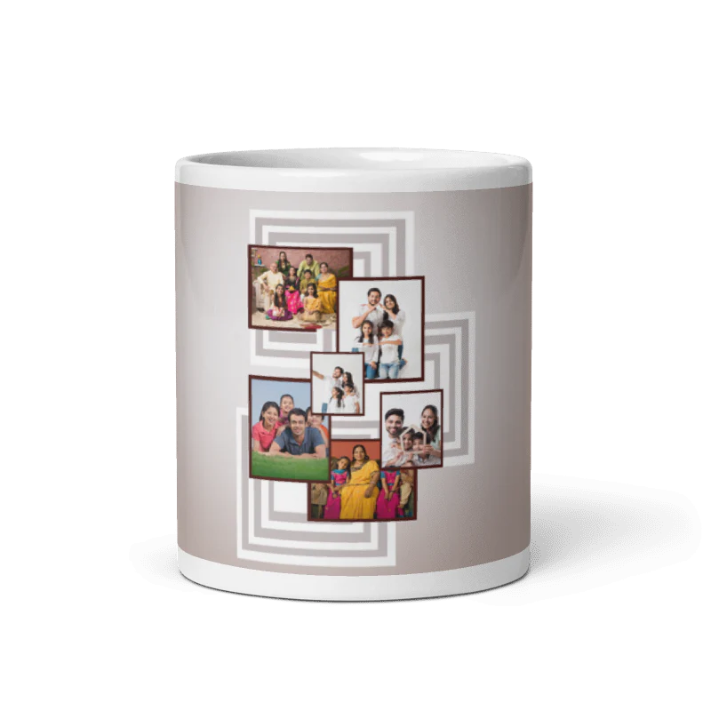 Customized Coffee Mug - Add Your Own Photo -6 Photo Frame Pattern