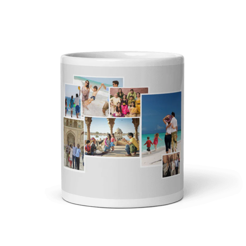 Customized Coffee Mug - Add Your Own Photo -7 Photo Frame Pattern