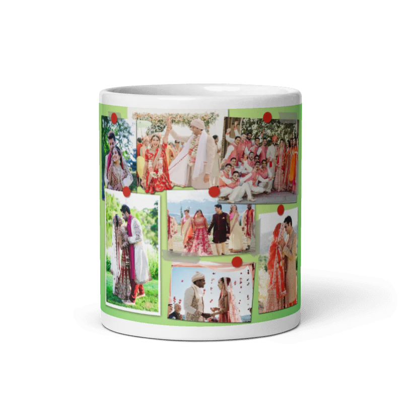 Customized Coffee Mug - Add Your Own Photo -7 Photo Frame Pattern