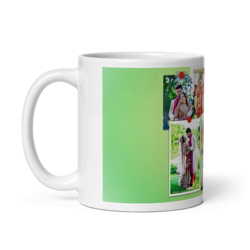 Customized Coffee Mug - Add Your Own Photo -7 Photo Frame Pattern - Image 2