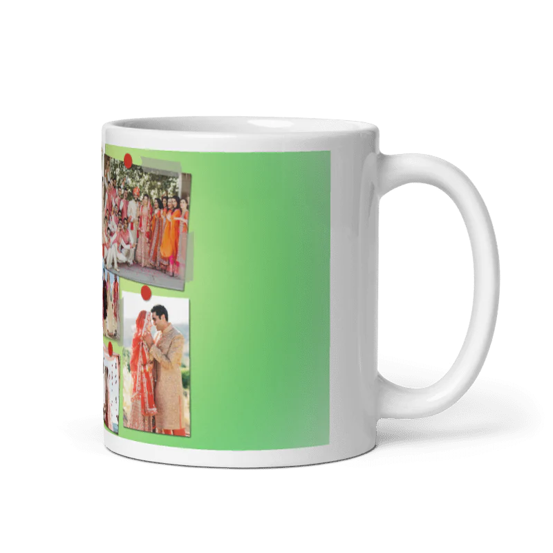 Customized Coffee Mug - Add Your Own Photo -7 Photo Frame Pattern - Image 3