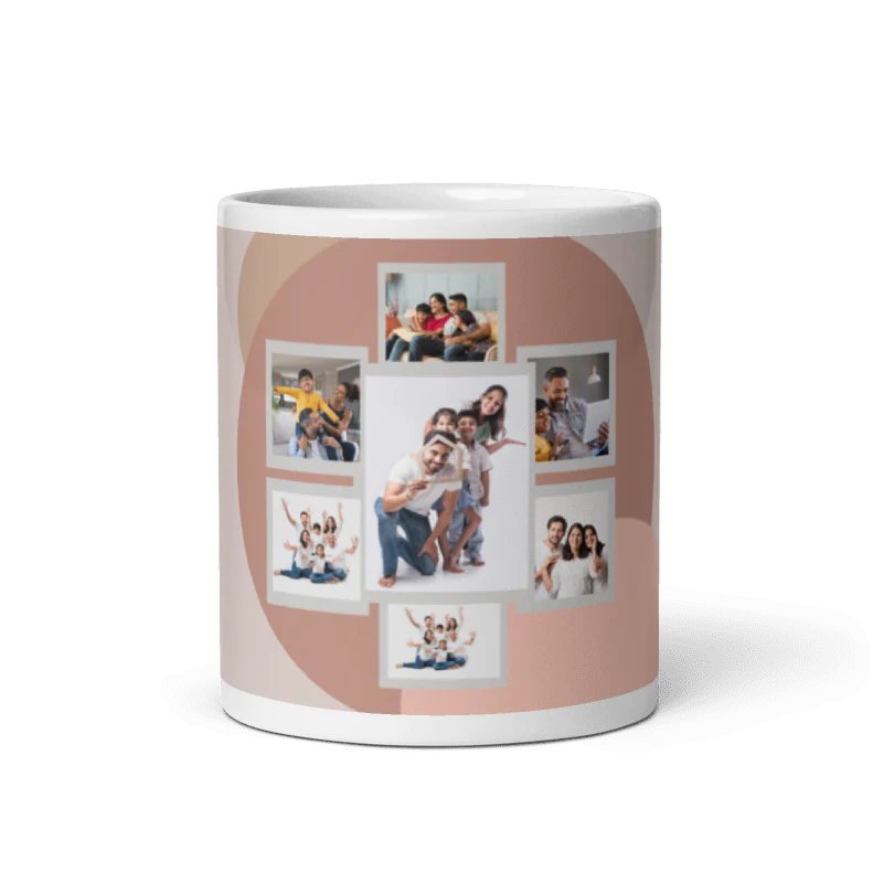 Customized Coffee Mug - Add Your Own Photo -7 Photo Frame Pattern