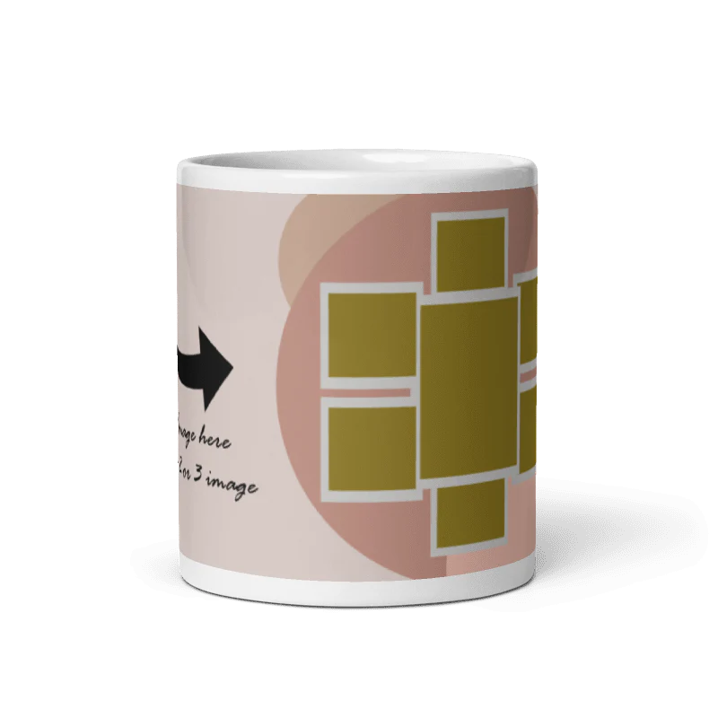 Customized Coffee Mug - Add Your Own Photo -7 Photo Frame Pattern - Image 5