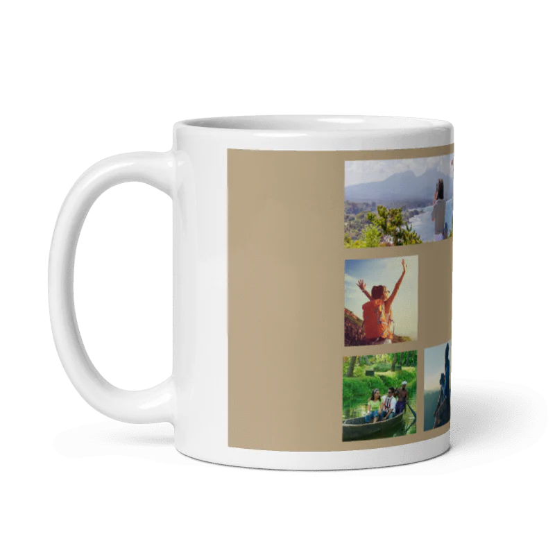 Customized Coffee Mug - Add Your Own Photo -8 Photo Frame Pattern - Image 2