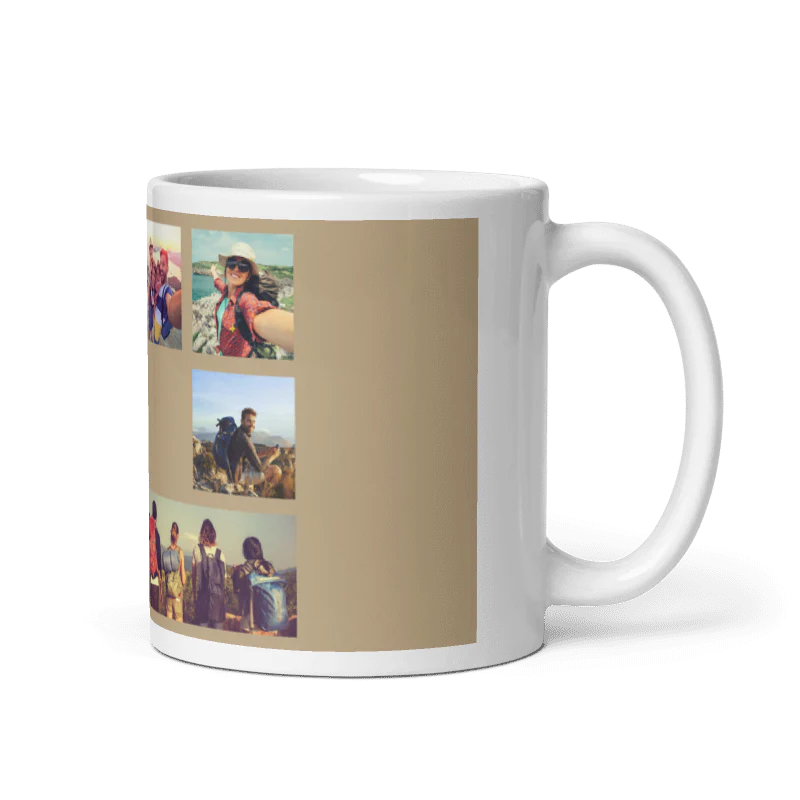 Customized Coffee Mug - Add Your Own Photo -8 Photo Frame Pattern - Image 3