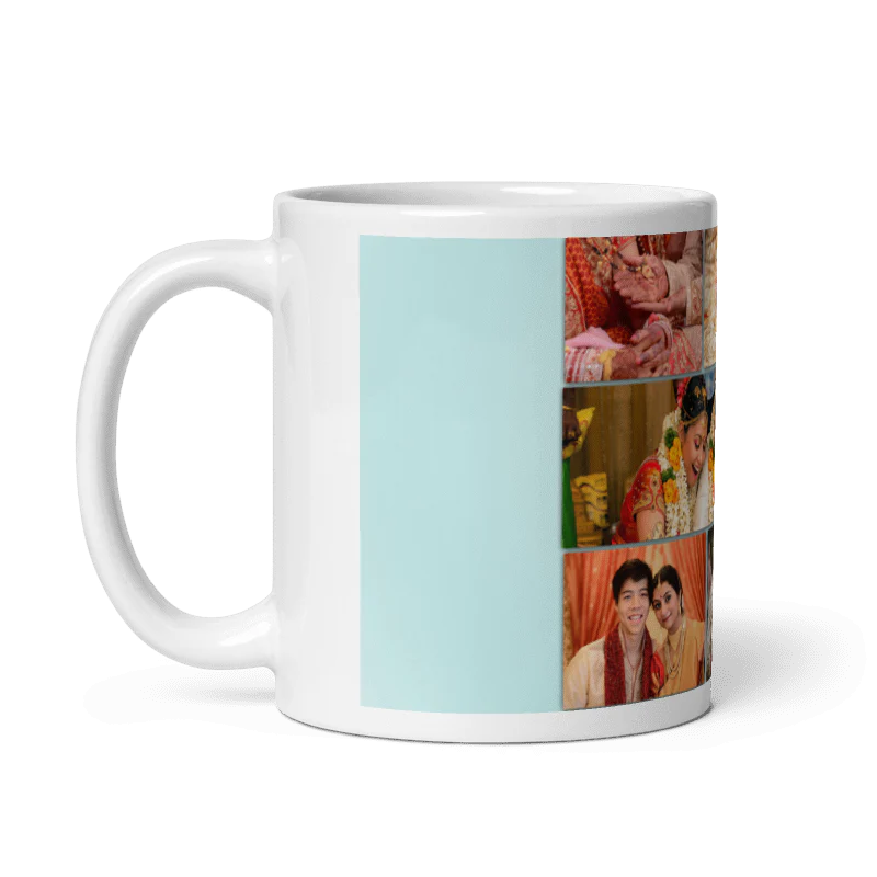 Customized Coffee Mug - Add Your Own Photo -8 Photo Frame Pattern - Image 2