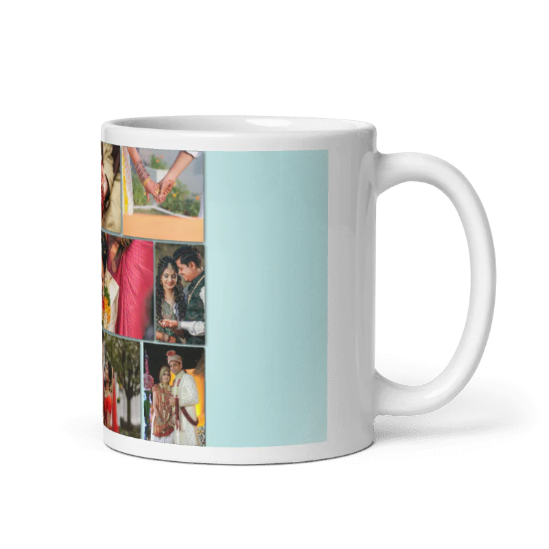 Customized Coffee Mug - Add Your Own Photo -8 Photo Frame Pattern - Image 3