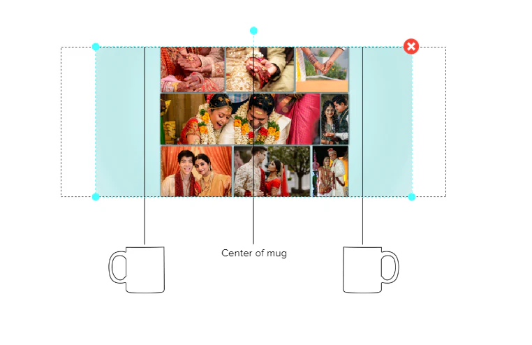 Customized Coffee Mug - Add Your Own Photo -8 Photo Frame Pattern - Image 4
