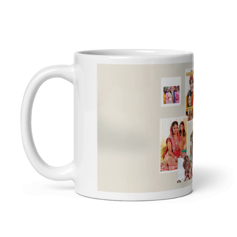 Customized Coffee Mug - Add Your Own Photo -8 Photo Frame Pattern - Image 2