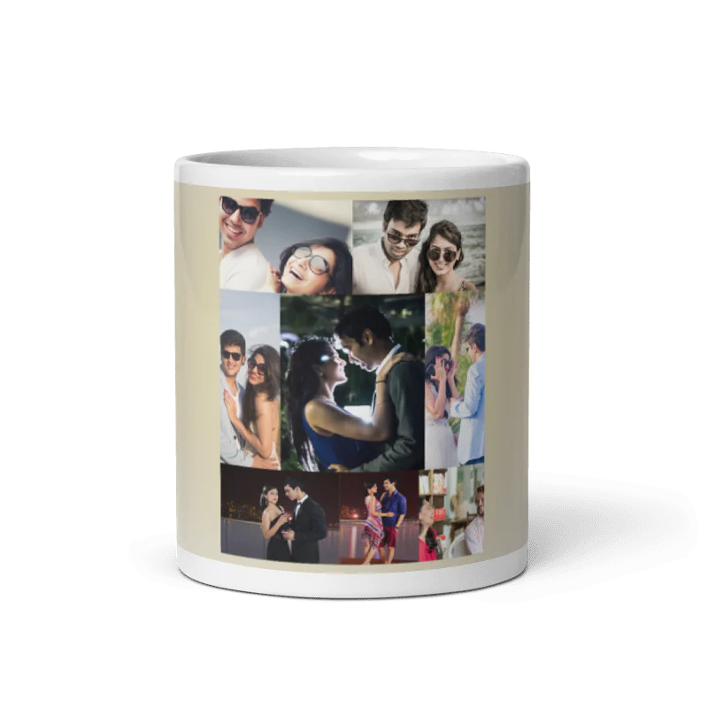 Customized Coffee Mug - Add Your Own Photo -8 Photo Frame Pattern