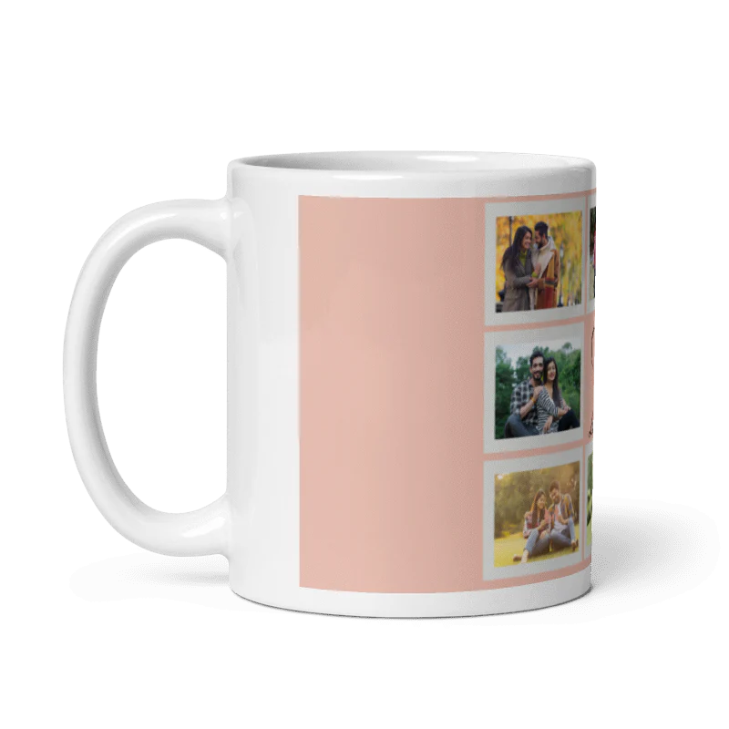 Customized Coffee Mug - Add Your Own Photo -8 Photo Frame Pattern - Image 2