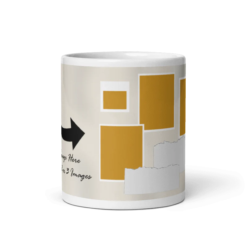 Customized Coffee Mug - Add Your Own Photo -8 Photo Frame Pattern - Image 5