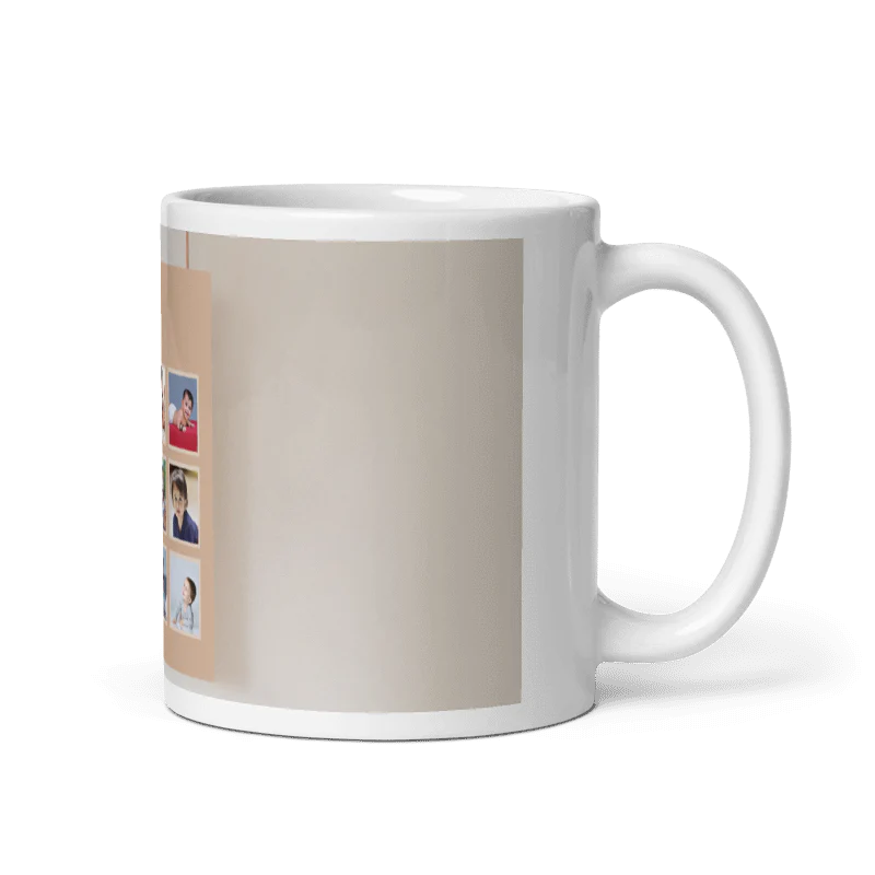 Customized Coffee Mug - Add Your Own Photo -9 Photo Frame Pattern - Image 3