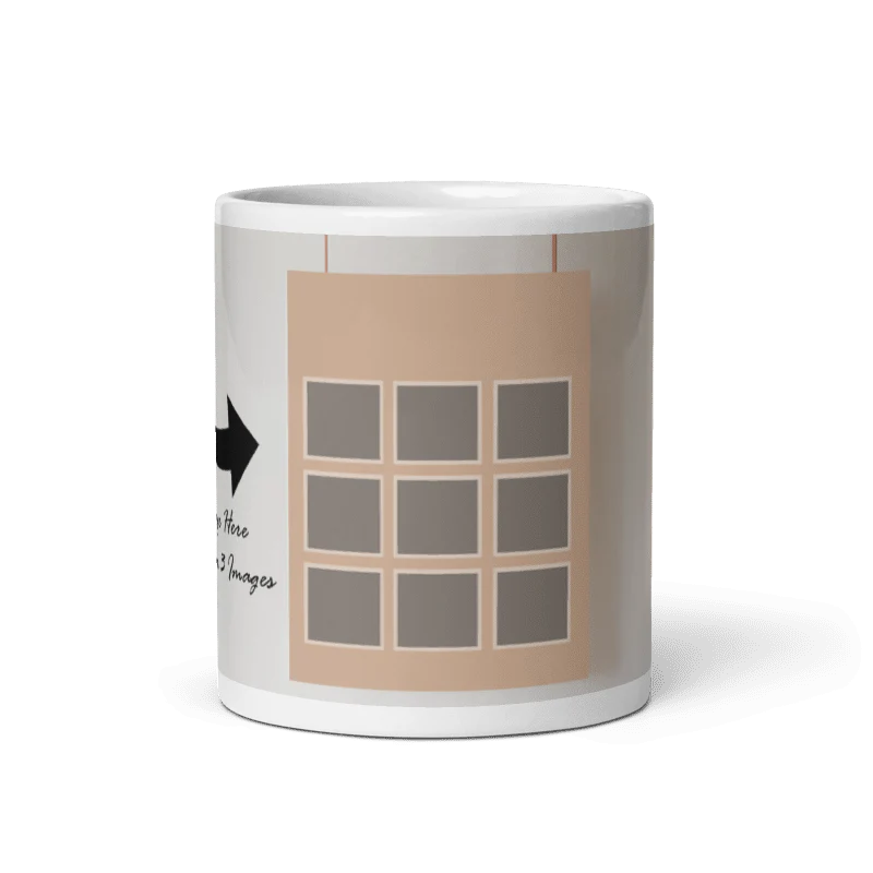 Customized Coffee Mug - Add Your Own Photo -9 Photo Frame Pattern - Image 5