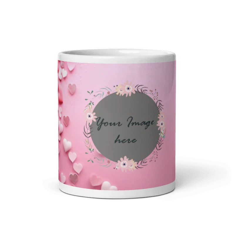 Customized Coffee Mug - Add Your Own Photo - Floral Pattern - Image 5