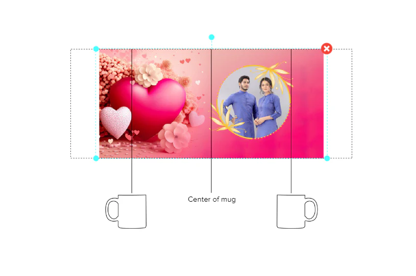 Customized Coffee Mug - Add Your Own Photo -Flower & Heart Background - Image 4