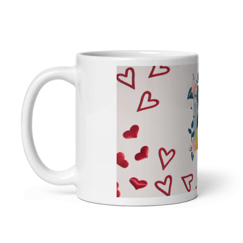 Customized Coffee Mug - Add Your Own Photo - Heart Background - Image 2