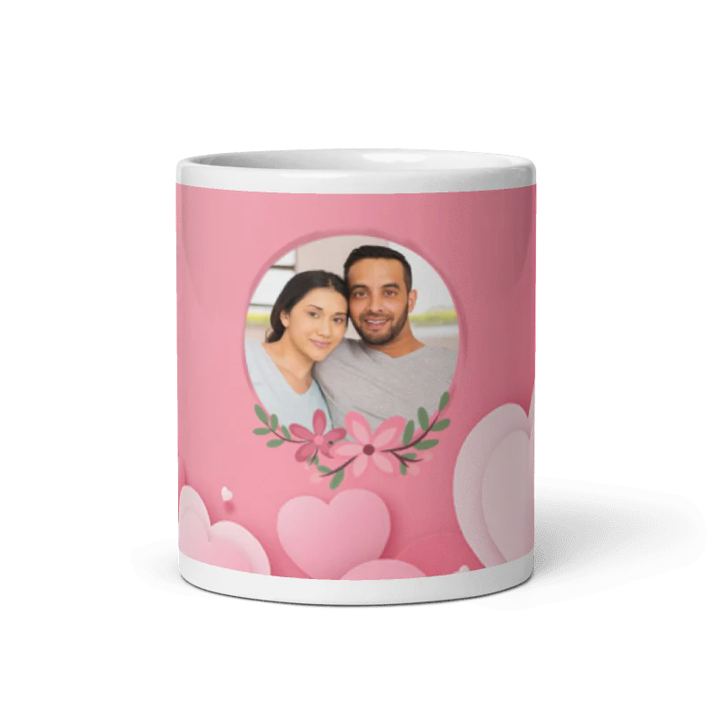Customized Coffee Mug - Add Your Own Photo -Love Background