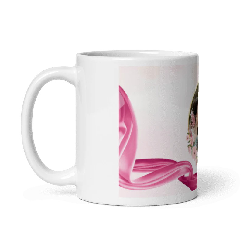 Customized Coffee Mug - Add Your Own Photo -Love Pattern Background - Image 2