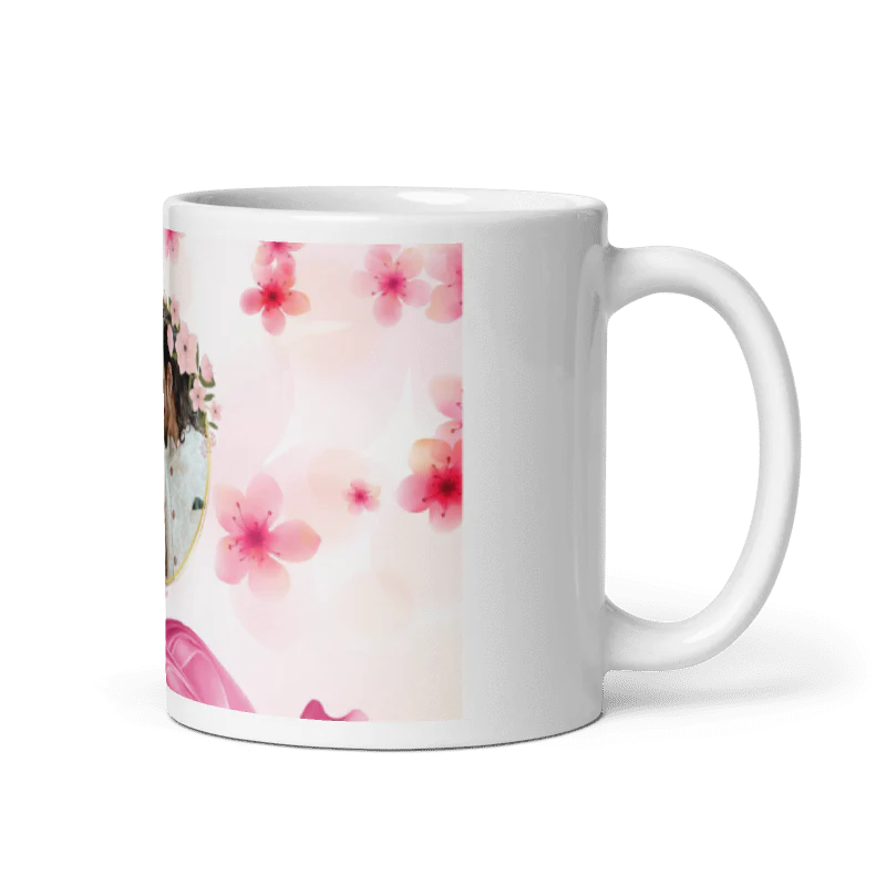 Customized Coffee Mug - Add Your Own Photo -Love Pattern Background - Image 3