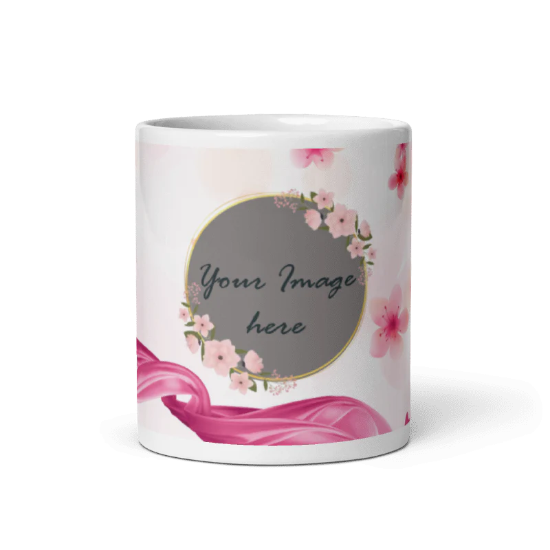 Customized Coffee Mug - Add Your Own Photo -Love Pattern Background - Image 5