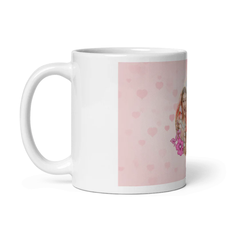 Customized Coffee Mug - Add Your Own Photo -Lovely Pink Background - Image 2
