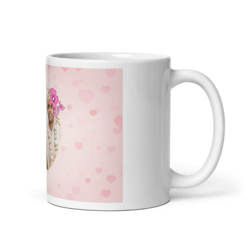 Customized Coffee Mug - Add Your Own Photo -Lovely Pink Background - Image 3