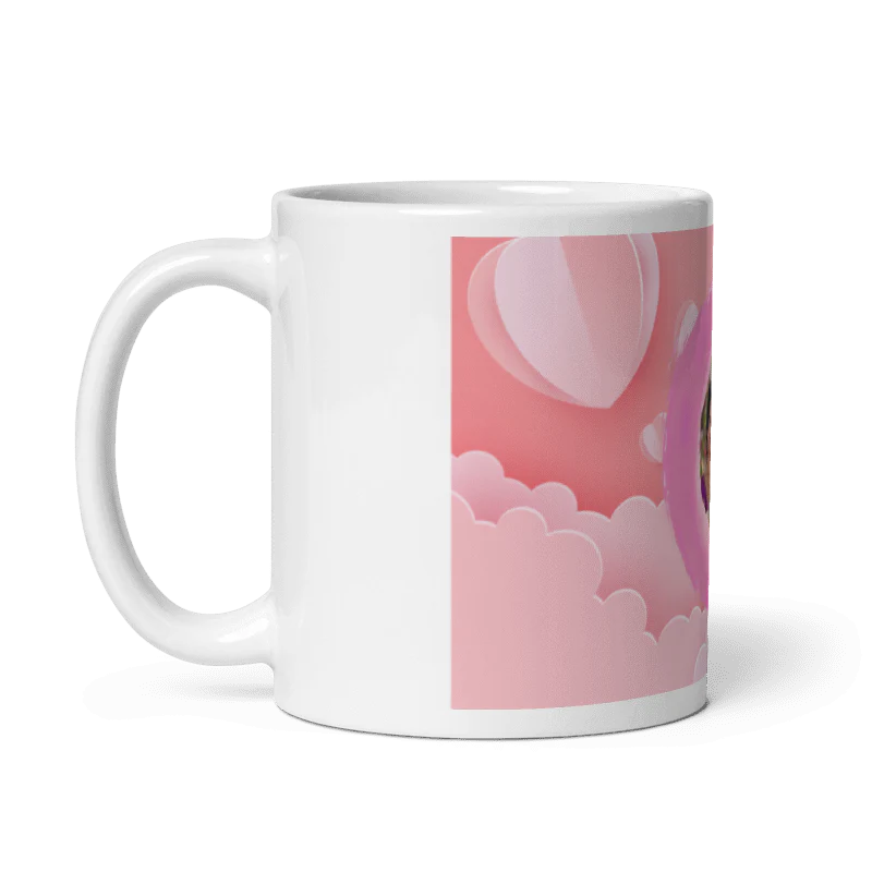 Customized Coffee Mug - Add Your Own Photo - Pink Background Design - Image 2