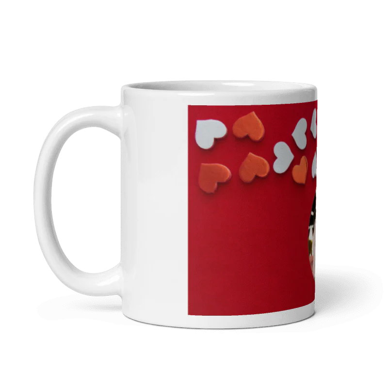 Customized Coffee Mug - Add Your Own Photo -Red Background - Image 2