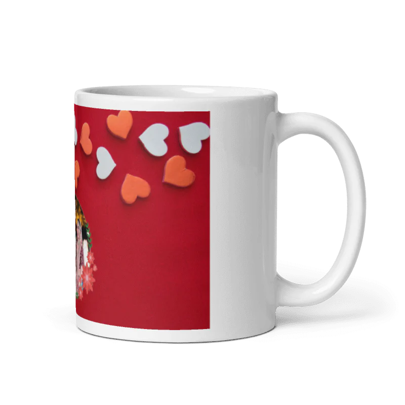 Customized Coffee Mug - Add Your Own Photo -Red Background - Image 3