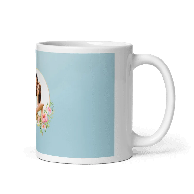 Customized Coffee Mug - Add Your Own Photo -Sky Blue Background - Image 3