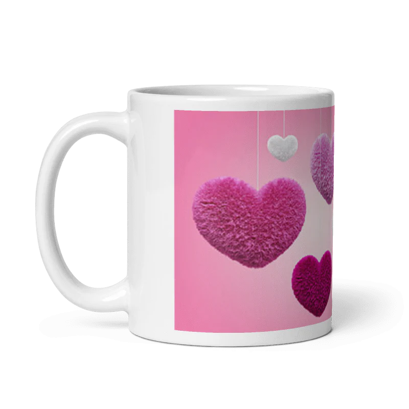 Customized Coffee Mug - Add Your Own Photo - Soft Heart Pattern - Image 2