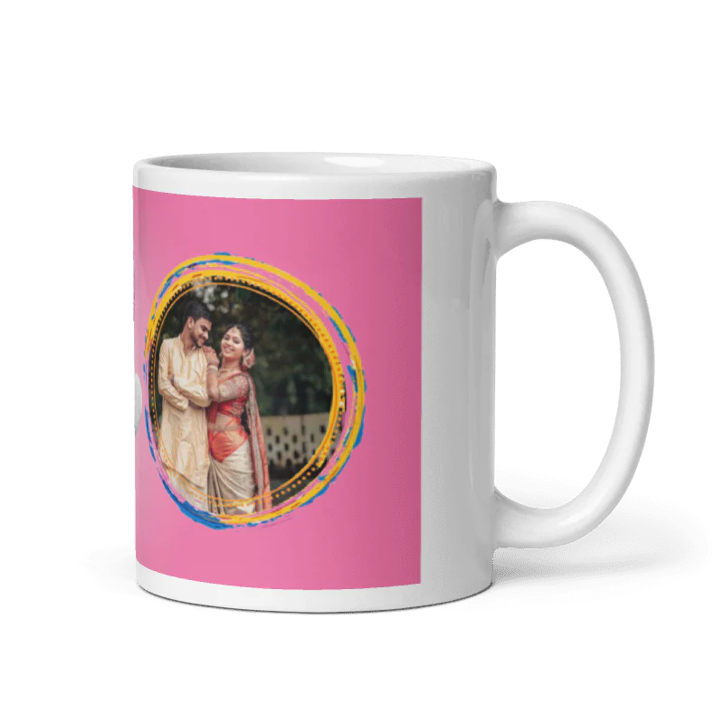 Customized Coffee Mug - Add Your Own Photo - Soft Heart Pattern - Image 3