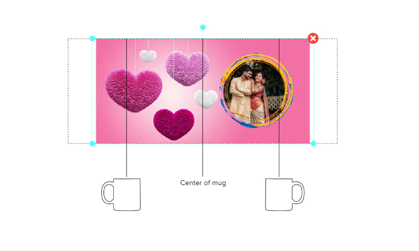 Customized Coffee Mug - Add Your Own Photo - Soft Heart Pattern - Image 4
