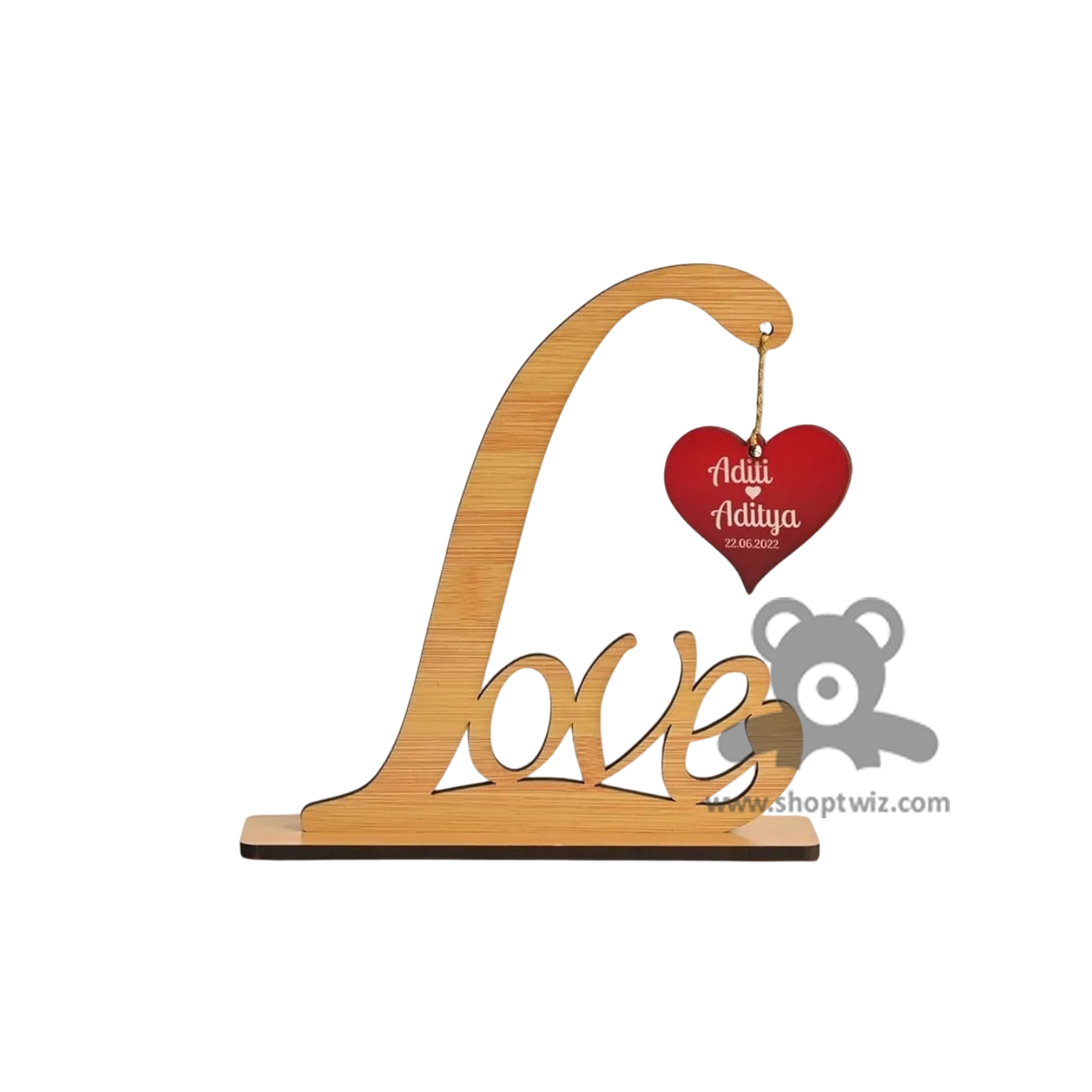 Customized Wooden Wedding & Anniversary Gift – Romantic Heart Decor for Couples, Family & Loved Ones | Home Table & Shelf Accent - Image 2