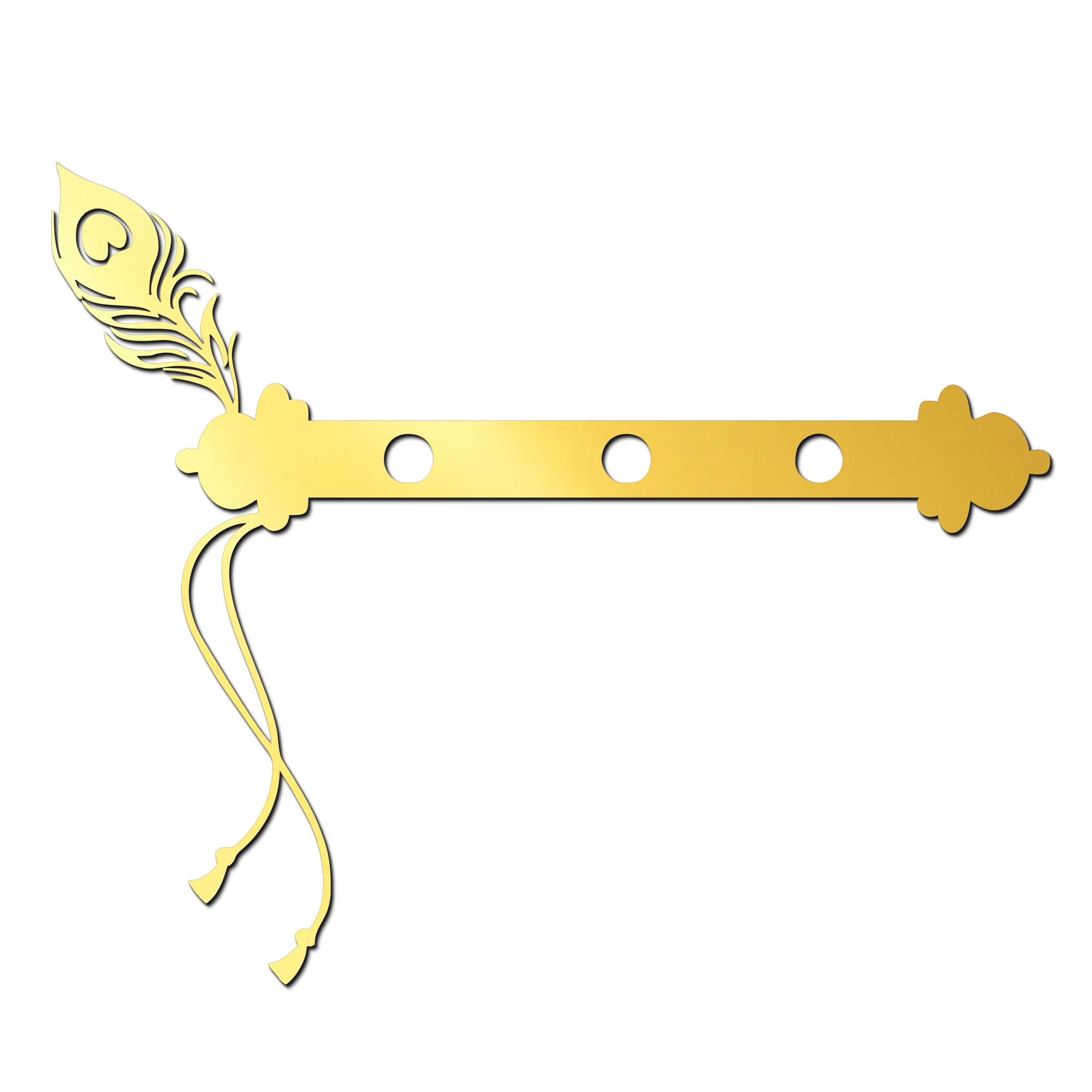 Flute Golden Acrylic Cutout Design for Resin Art / Art and Craft