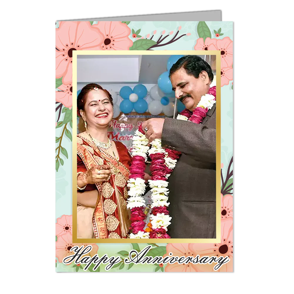 Happy Anniversary Maa Paa - Customized Greeting Card - Add Your Own Photo