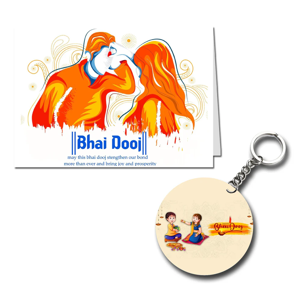 Happy Bhai Dooj Printed Greeting Card - Image 12