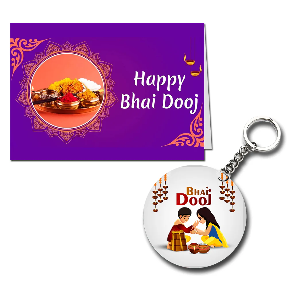 Happy Bhai Dooj Printed Greeting Card - Image 3
