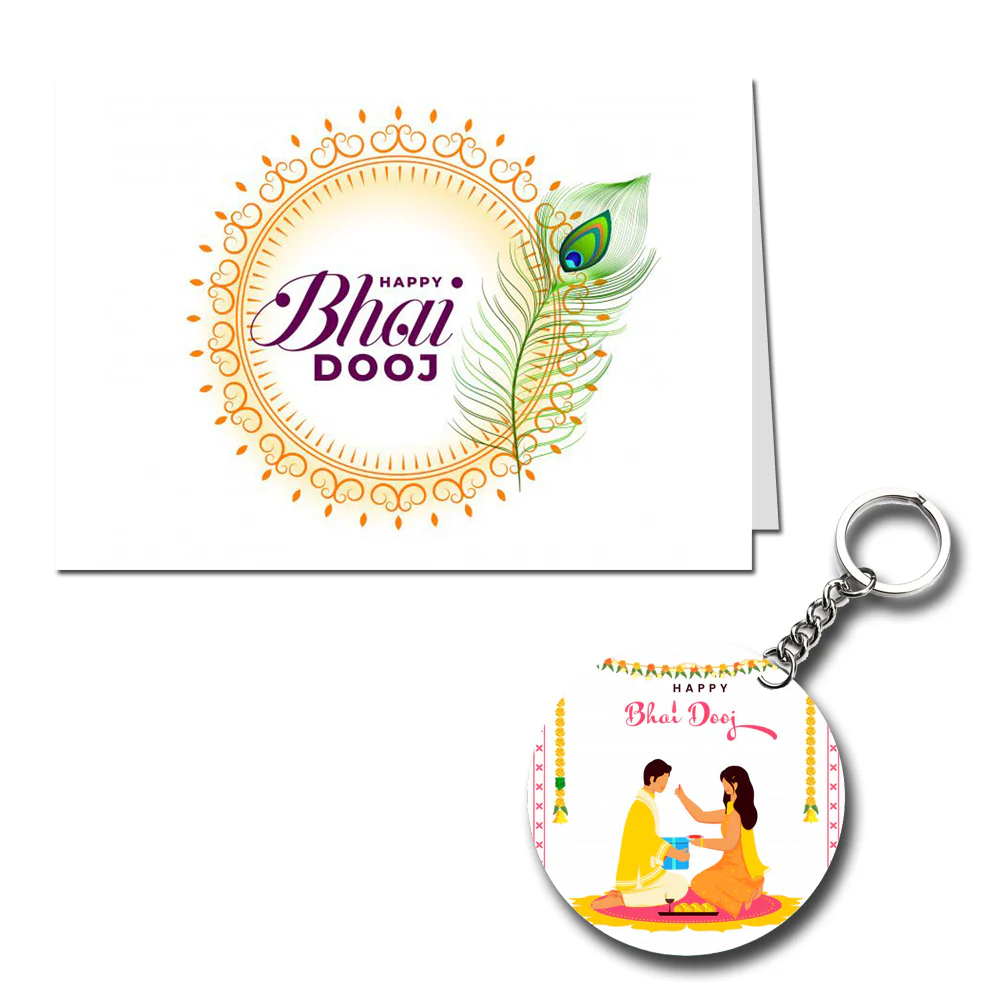 Happy Bhai Dooj Printed Greeting Card - Image 4