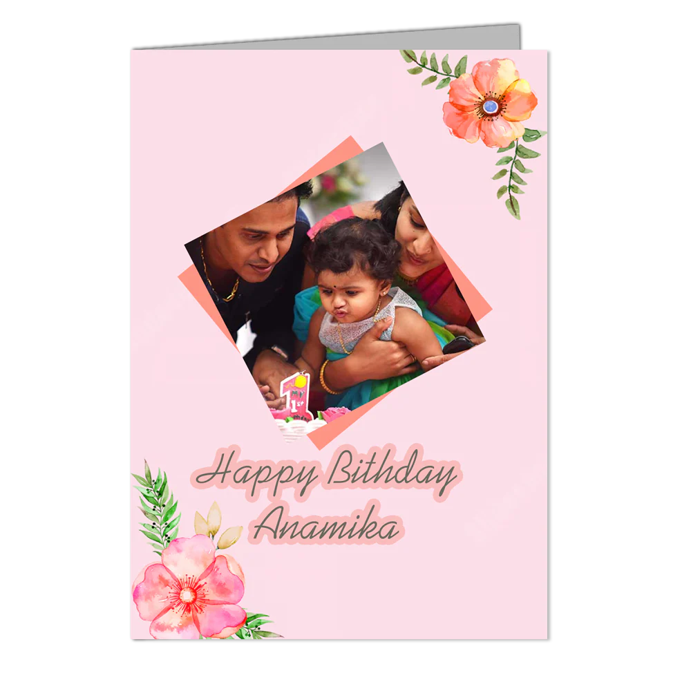 Happy Birthday Anamika - Customized Greeting Card - Add Your Own Photo