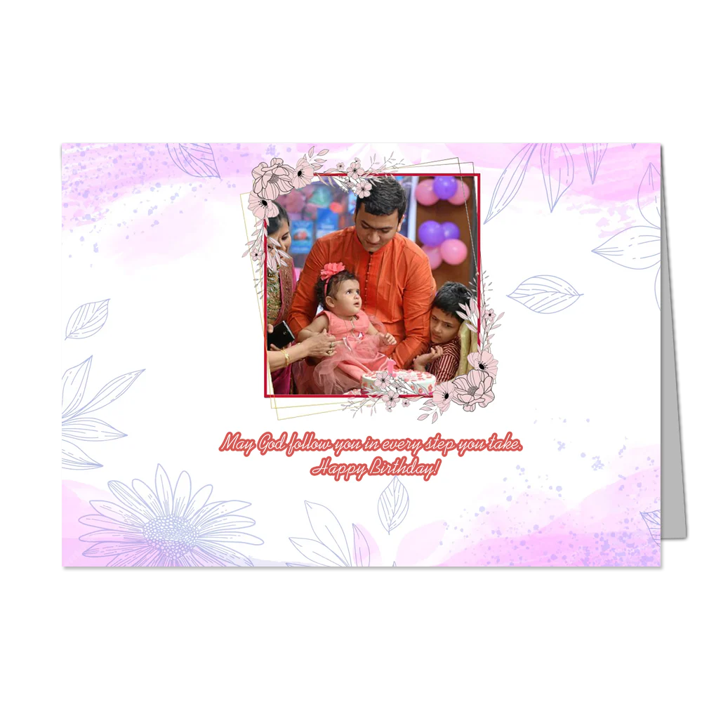Happy Birthday My Dear Daughter- Customized Greeting Card - Add Your Own Photo