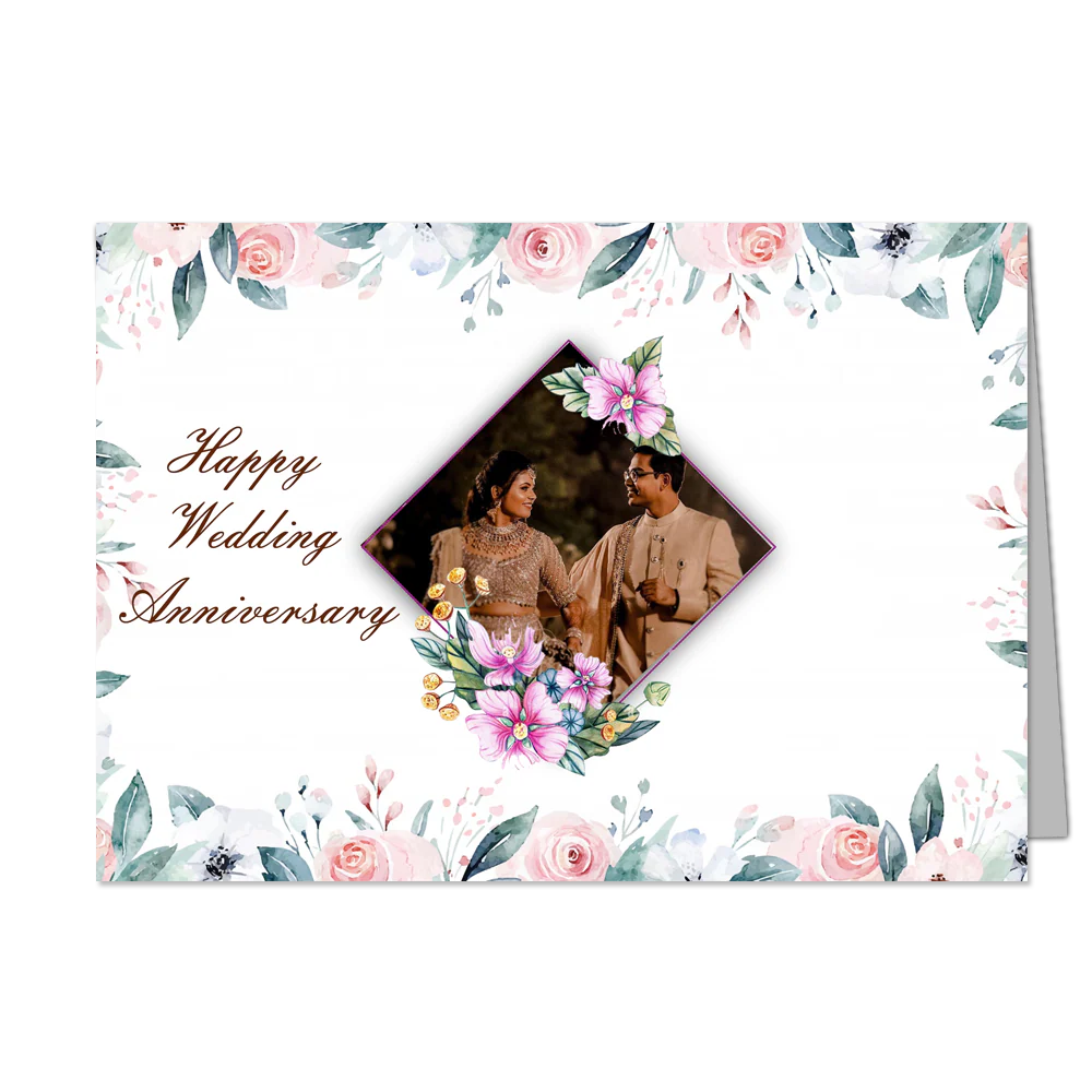Happy Wedding  Anniversary - Customized Greeting Card - Add Your Own Photo