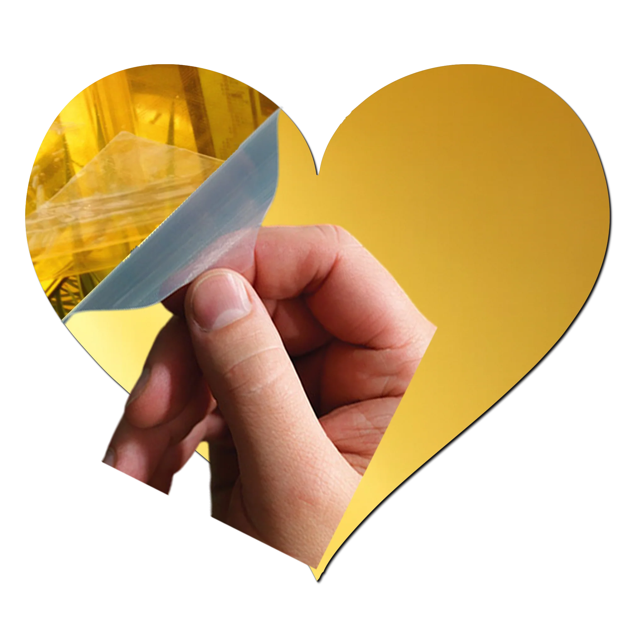 Heart Golden Acrylic Cutout for Resin Art / Art and Craft