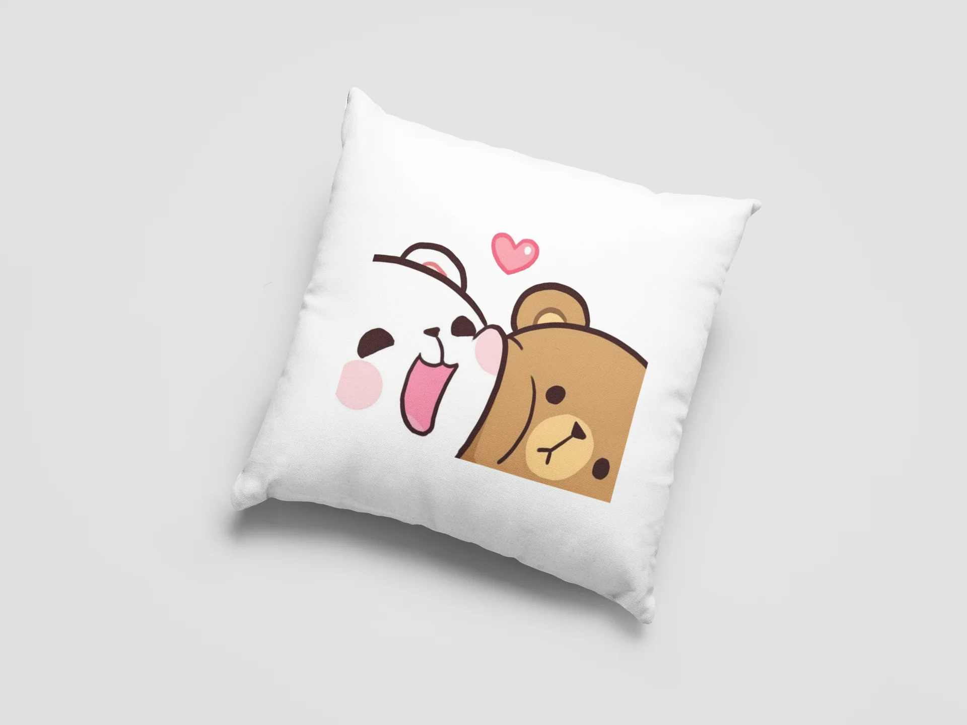 Mocha Bear Printed Cushion