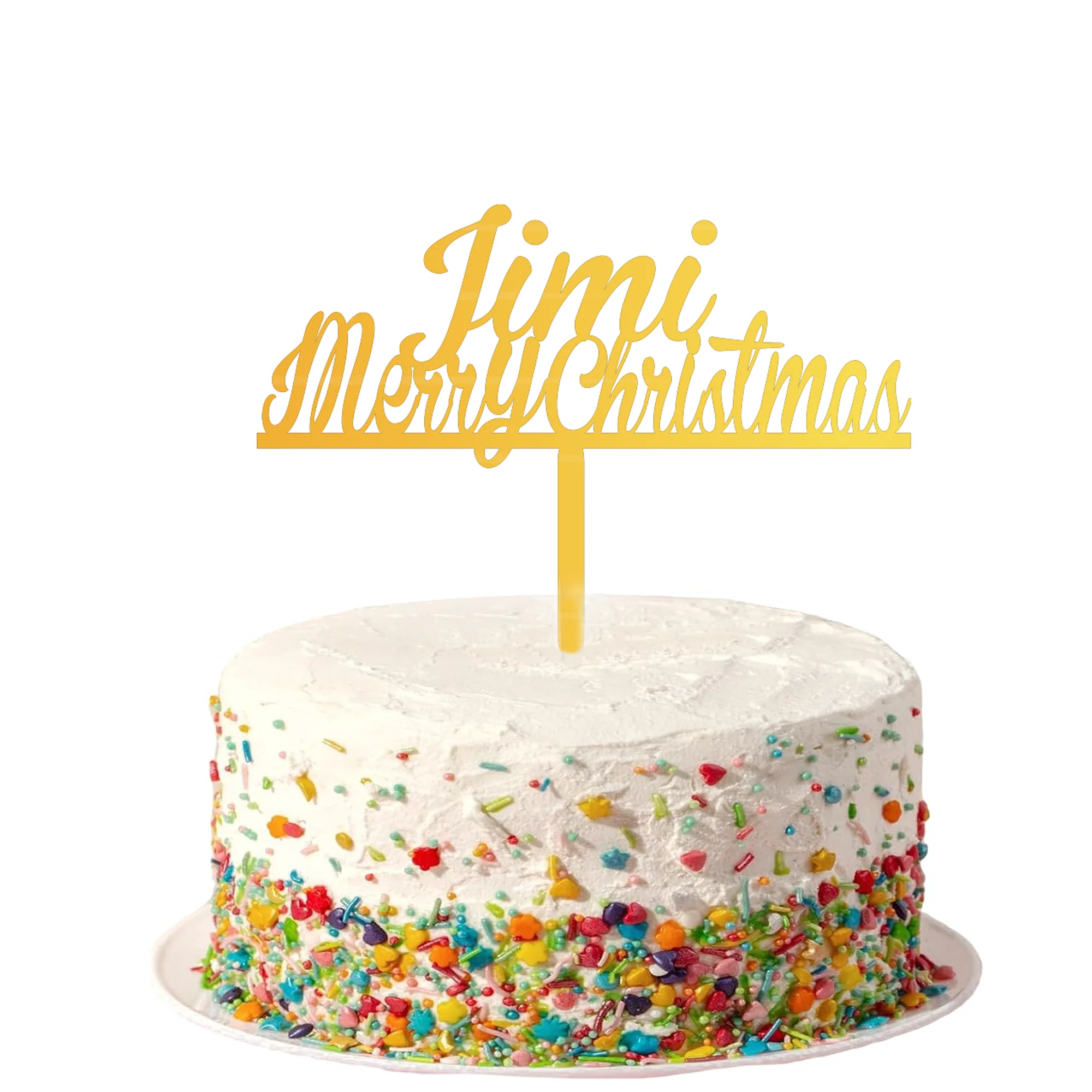 Jimi Marry Christmas  Customize Cake topper