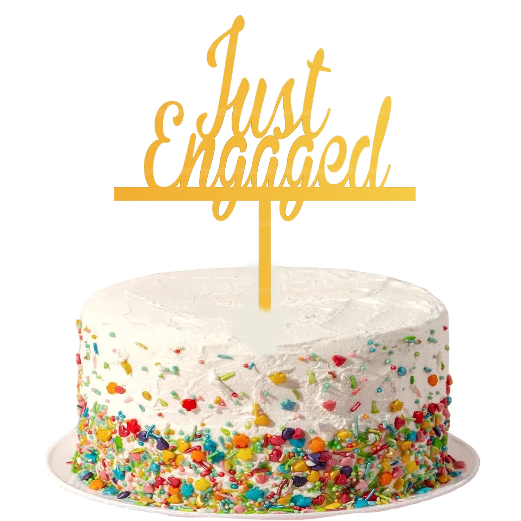 Just Engaged Cake Topper